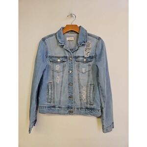 Ci Sono Denim Jacket Size S Women's Distressed Casual Light Wash